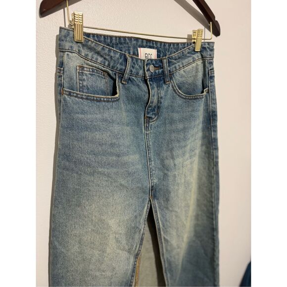 BDG Urban Outfitters Mandy Denim Maxi Skirt Sz Small Light Blue Raw Hem Front Sl - Picture 3 of 12